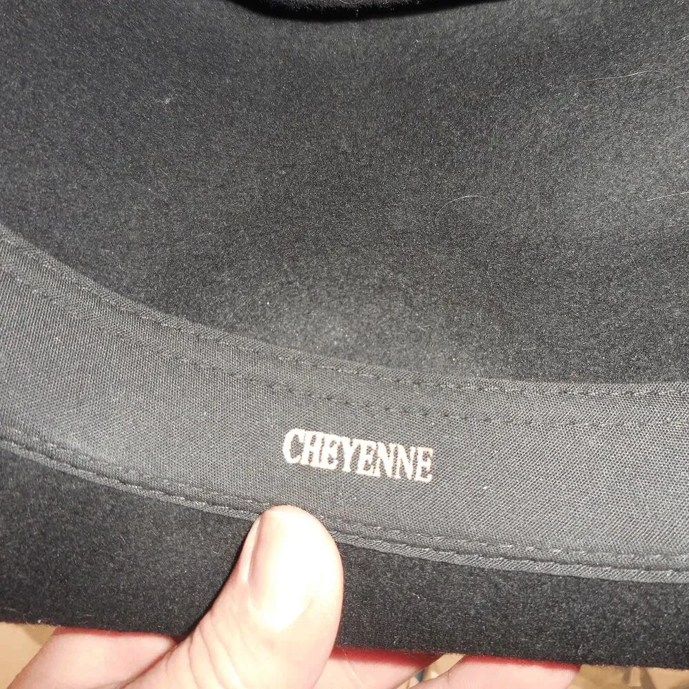 Mens Turner Hat Company 100% Wool Cheyenne Black Western Cowboy Hat 7 1/4-7 3/8